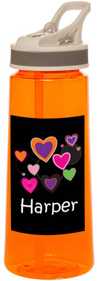 Brite Mod Hearts Water Bottle