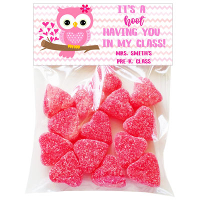 A Hoot Valentine Candy Bag Toppers