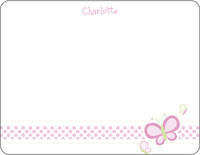 Dotted Pink Butterfly Note Card