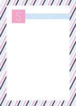 Blue Pink Stripes Memo Sheets