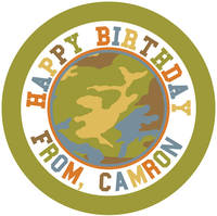 Camo Round Gift Stickers