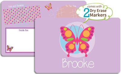 Pink Butterfly Dry Erase Placemat