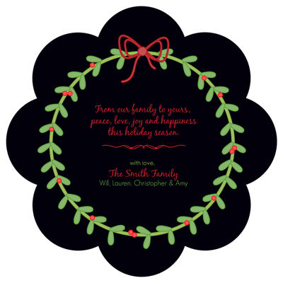 Mistletoe Wreath Die-Cut Card