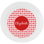 Double Pink Heart Pattern Valentine Plate