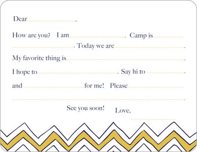 Navy Scribble Chevron Camp Fill-in Card