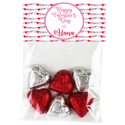 Heart Banner Valentine Candy Bag Toppers