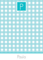 Turquoise Gingham Memo Sheets