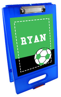 Soccer Green Clipboard Storage Case
