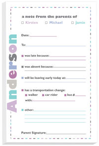 Colorful Cool Dashes Memo Pad to Teacher