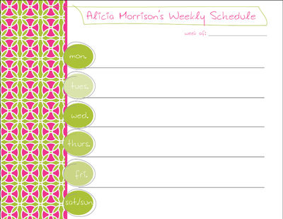 Fuchsia Circles Weekly Calendar