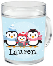 Winter Penguins Clear Acrylic Mug