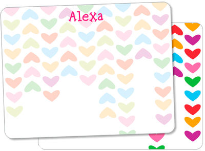 Lined Hearts Flat Note Card