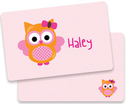Pink Bow Owl Placemat