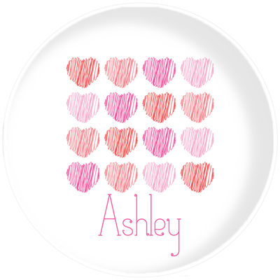 Scribble Hearts Plate