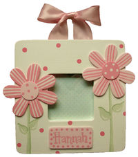 White Dots & Daisies Wooden Frame 0755