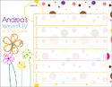 Dotted Flowers Weekly Calendar