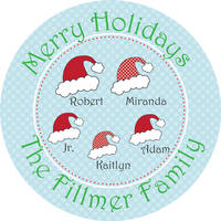 Santa Hat Round Gift Stickers