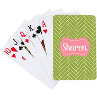 Herringbone Green Playing Cards