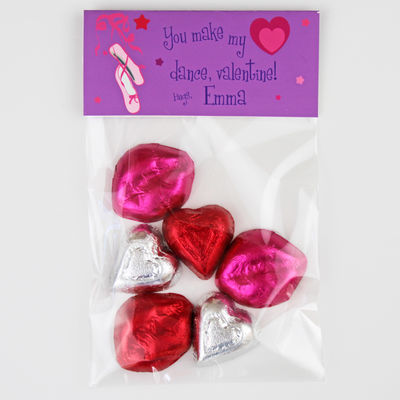 Ballerina Valentines Candy Bag Toppers