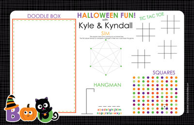 Halloween Boo Paper Placemats
