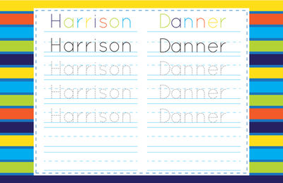 Writing Name Boy Paper Placemats