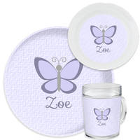 Lavender Butterfly Dinnerware Set