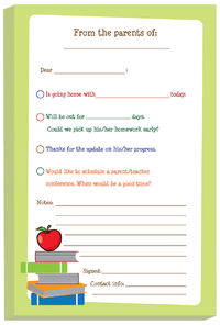 Unpersonalized Red Apple Excuse Pad