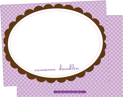 Scallop Frame Lavender Note Card