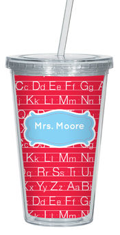 Red Alphabet Too Clear Acrylic Tumbler