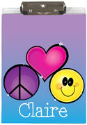 Peace Heart Smiley Acrylic Clipboard