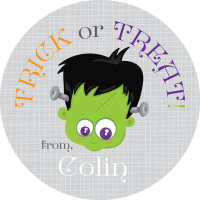 Frankenstein Halloween Gift Stickers Round