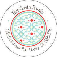 Abstract Floral Round Return Address Label