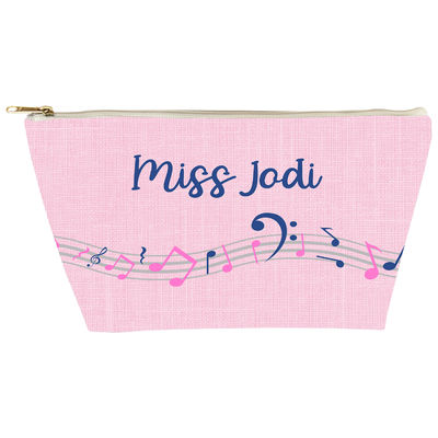 Faded Musical Notes Gusseted Pouch