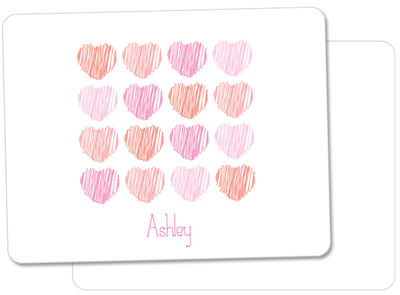 Scribble Hearts Note Card
