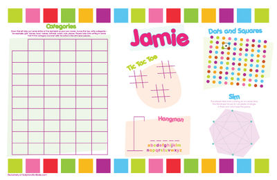 Banner Girl Games Paper Placemats