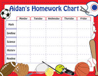 Sports Fanatic Homework Chart