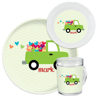 Heart Truck Valentine Dinnerware Set