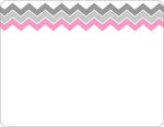 Pink and Grey Chevron Note Card