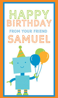 Birthday Robot Gift Sticker