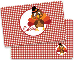 Red Gingham Turkey Placemat