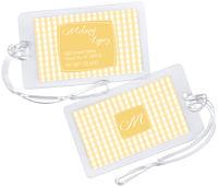 Golden Gingham Luggage Tag