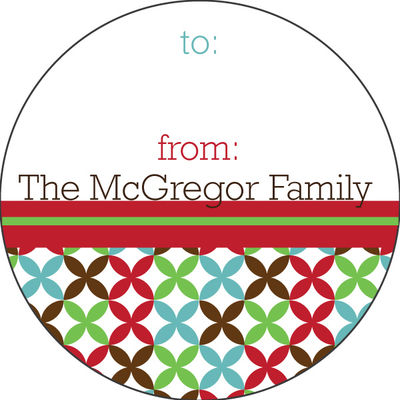 Merry Abstract Gift Stickers Round