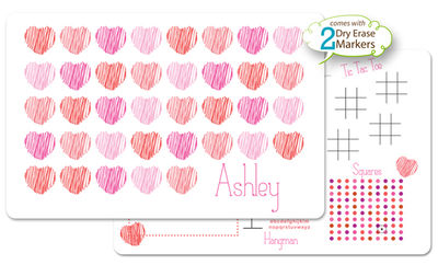 Scribble Hearts Dry Erase Placemat