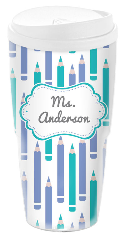 Lilac And Turquoise Acrylic Travel Cup