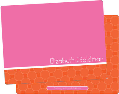 Fuchsia Orange Dots Note Card