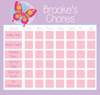 Pink Butterfly Chore Board