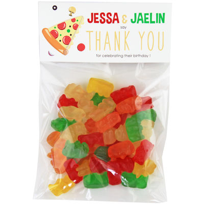 Pizza Birthday Party Candy Bag Favors
