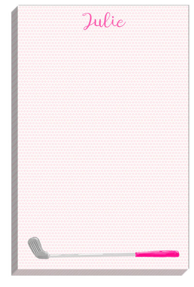 Pink Golf Club Notepad