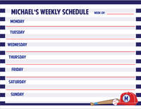 Baseball Cap Weekly Schedule