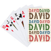 Carved Wood Letters Playing Cards